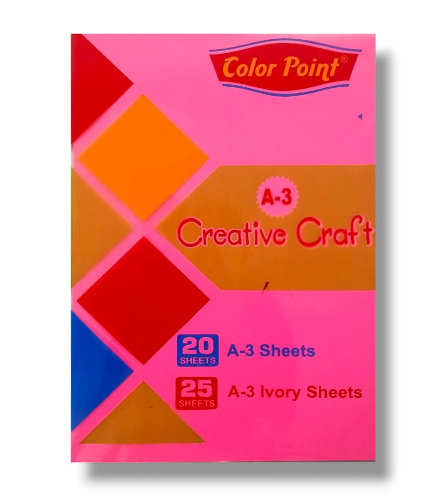 Multicolor Multiuse A3 Paper Sheet Used in Art & Craft | Double-Sided Multicolor Creative Craft - 20 Sheets view 2