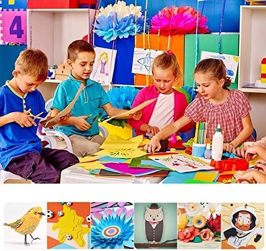 Multicolor Multiuse A3 Paper Sheet Used in Art & Craft Double-Sided Multicolor Fluorescent Neon Craft 20 Sheets - 210 GSM view 2