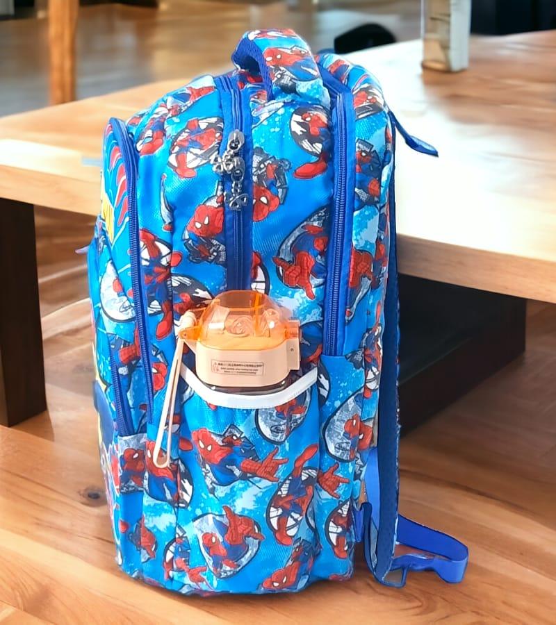 Spiderman design Kids School Bag with 4 compartments - School Backpack for Boys & Girls (Size: 18 * 14 Inch, Multicolor) view 2