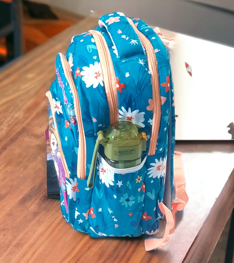 Angel Print School Bag with 4 compartments - School Backpack for Boys & Girls (Size: 18 * 14 Inch, Multicolor) view 2