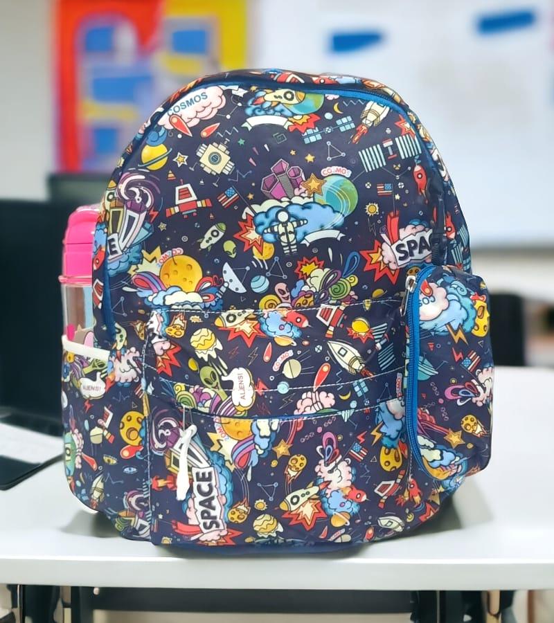 Small Size Kids Bag Printed Unisex School Backpack with Free Pencil Stationery Pouch - Multicolor (Suitable for Kids up to 5 years) view 2