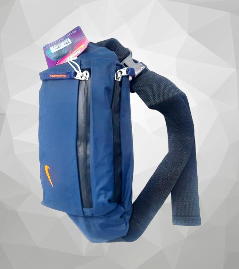 Nike Premium Waist Bag for Hiking, Travel, Camping, Running, Sports - 3 Small Compartments Bag (Blue) view 2