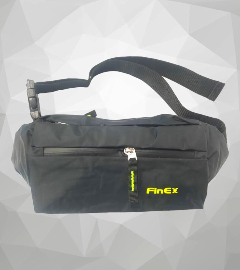 Finex Premium Waist Bag for Hiking, Travel, Camping, Running, Sports - 3 Small Compartments Bag (Black) view 2