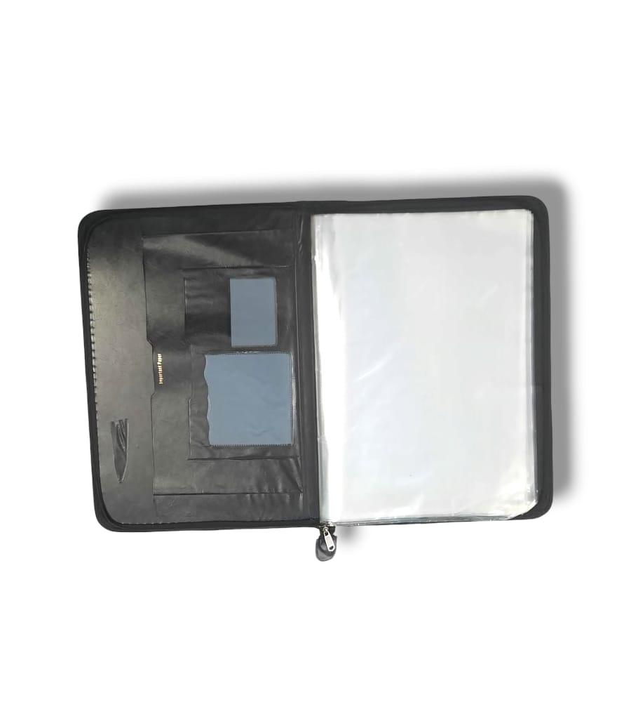 Leather Multipurpose A3 Executive Bag 20 File Sleeve to Store Professional Files and Folders, Certificate, Legal Size Documents Holder for Home, Office, School (44 x 30cm) – Black view 2