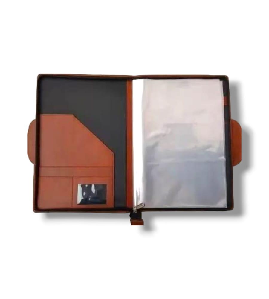 Professional File Folders for Certificates, Document Bag with Adjustable Handles - (Brown, 20 Sleeves) view 2