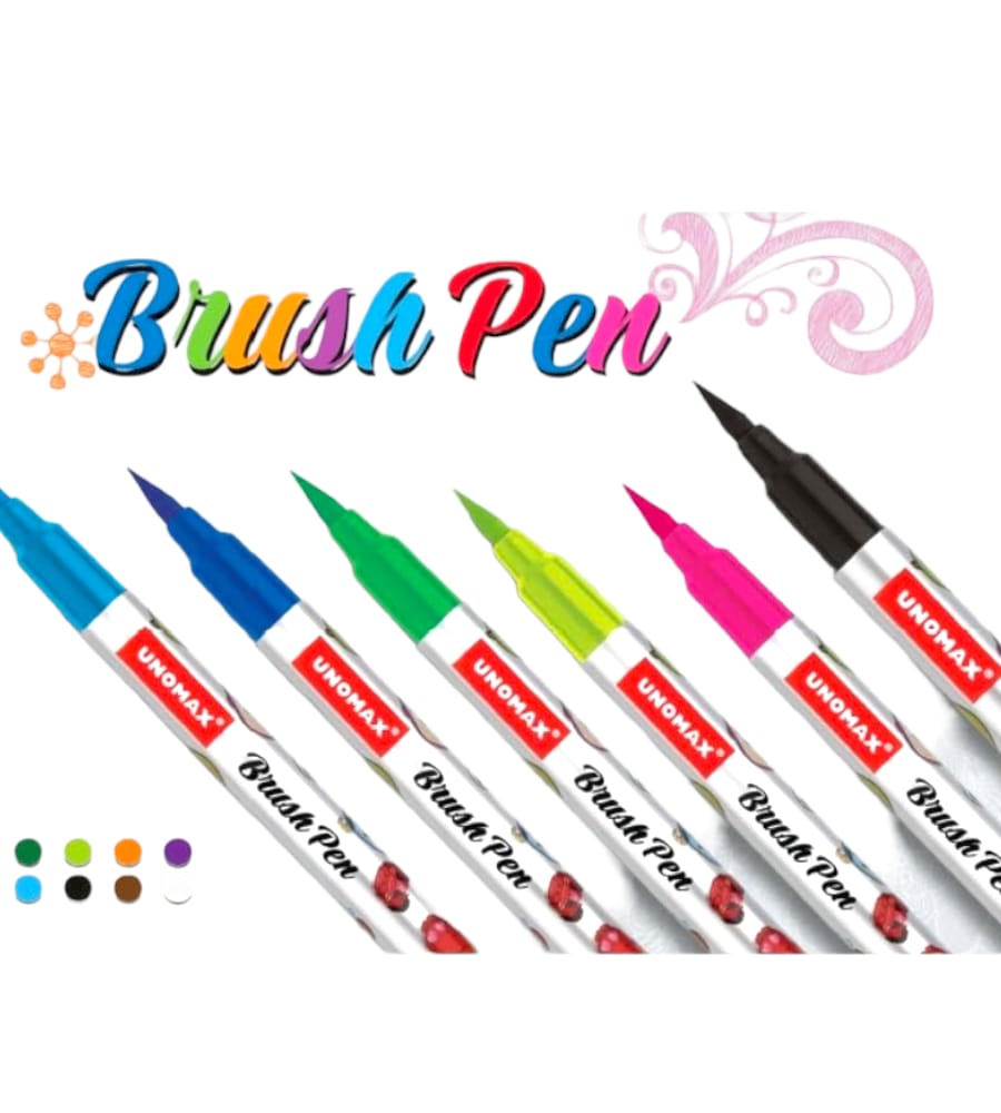 Unomax Disney Brush Pen with Flexible Tip Watercolour Effect & Smudge Free Writing - 12 Bright Shades view 2