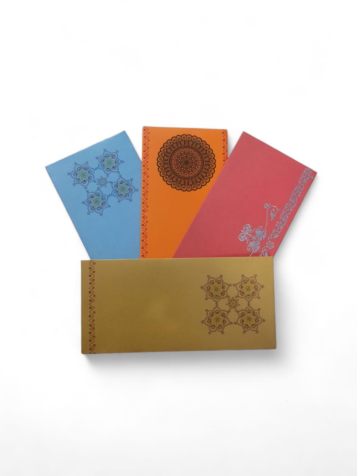 Colourful Designer Shagun Lifafa/Money Gift Envelope Digitally Printed for Gifting Money on Wedding, Birthday & Any Other Occasion (Pack of 4) view 2