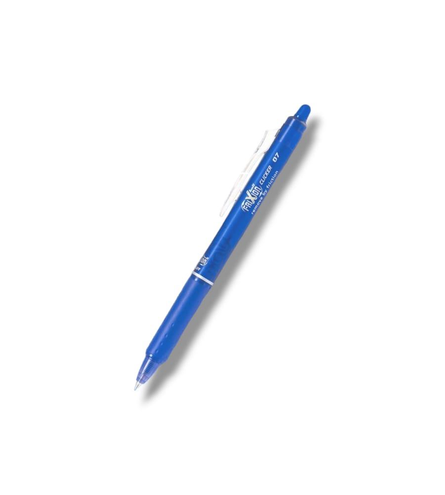 Pilot Frixion Clicker 0.7mm Fine Point Roller Ball Pen with Comfortable Dimpled Grip & Inbuild Eraser (Blue Ink, 1 pcs) view 2