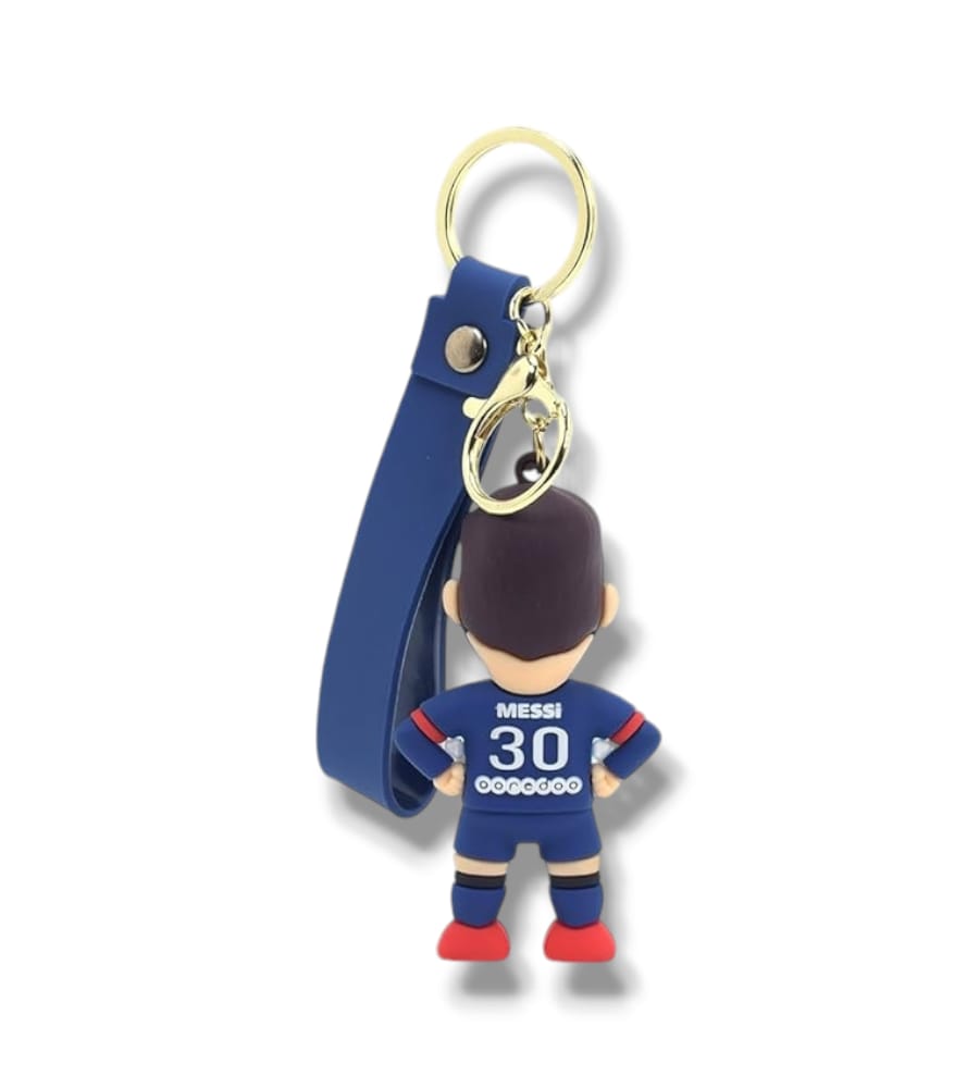 Messi Number 30 Blue Jersey 3D Rubber Keychain with Strap - Big Size Premium Quality Football Keychain view 2