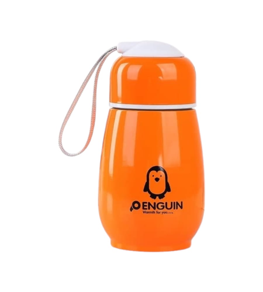 Stainless Steel Penguin Design Insulated Vacuum Water Cup Double-Layer Vacuum Insulation Bottle Leak Proof (150 ml – Orange) view 2
