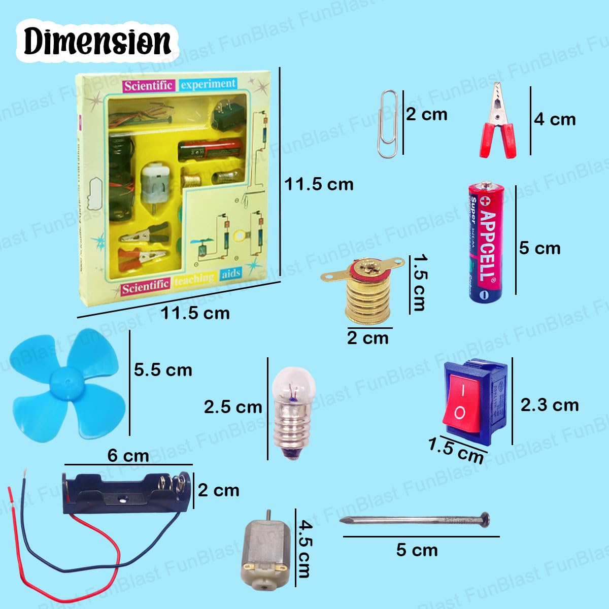 Science Experiment Kit – Electric Circuit Kit for Students with Motor Fan Toy, DIY Science Kit for Students - Random Color view 2