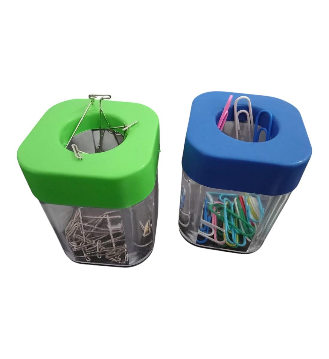 Kebica Plastic Pin Clip Holder & Dispenser | Multicolor | Strong Desk Organizer for Office & Home | Hard Plastic Body with Glossy Finish view 2