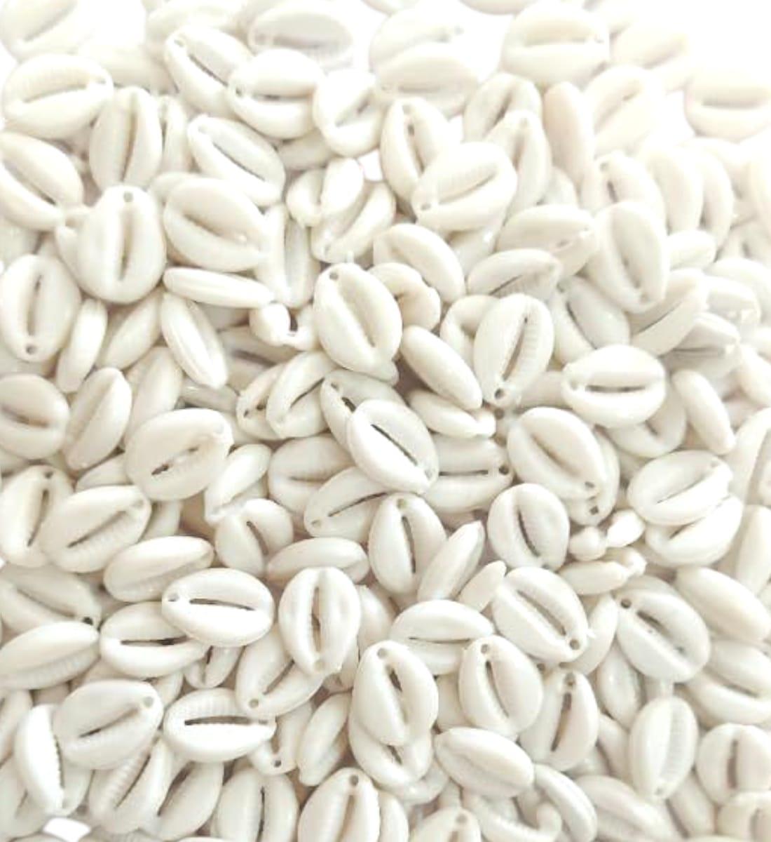 Premium White Cowrie Shells – Approx. 35pcs | Kodi / Kaudi / Kauri / Kapardak Shell Beads for Jewelry Making, Craft, Decor & Rituals | Pre-Drilled, Polished Finish view 2
