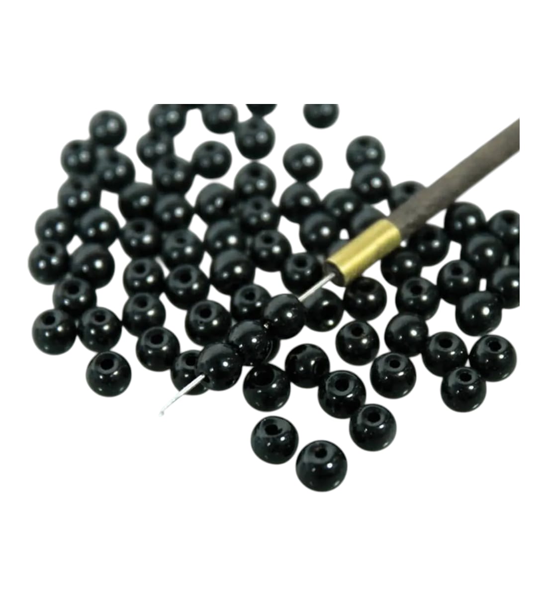 Black Pearl Beads for Crafts – 2 Sizes, 12 Packets (Approx. 296 Pcs) | Round Beads with Holes for Jewelry Making, Bracelets, Necklaces & DIY Decoration view 2