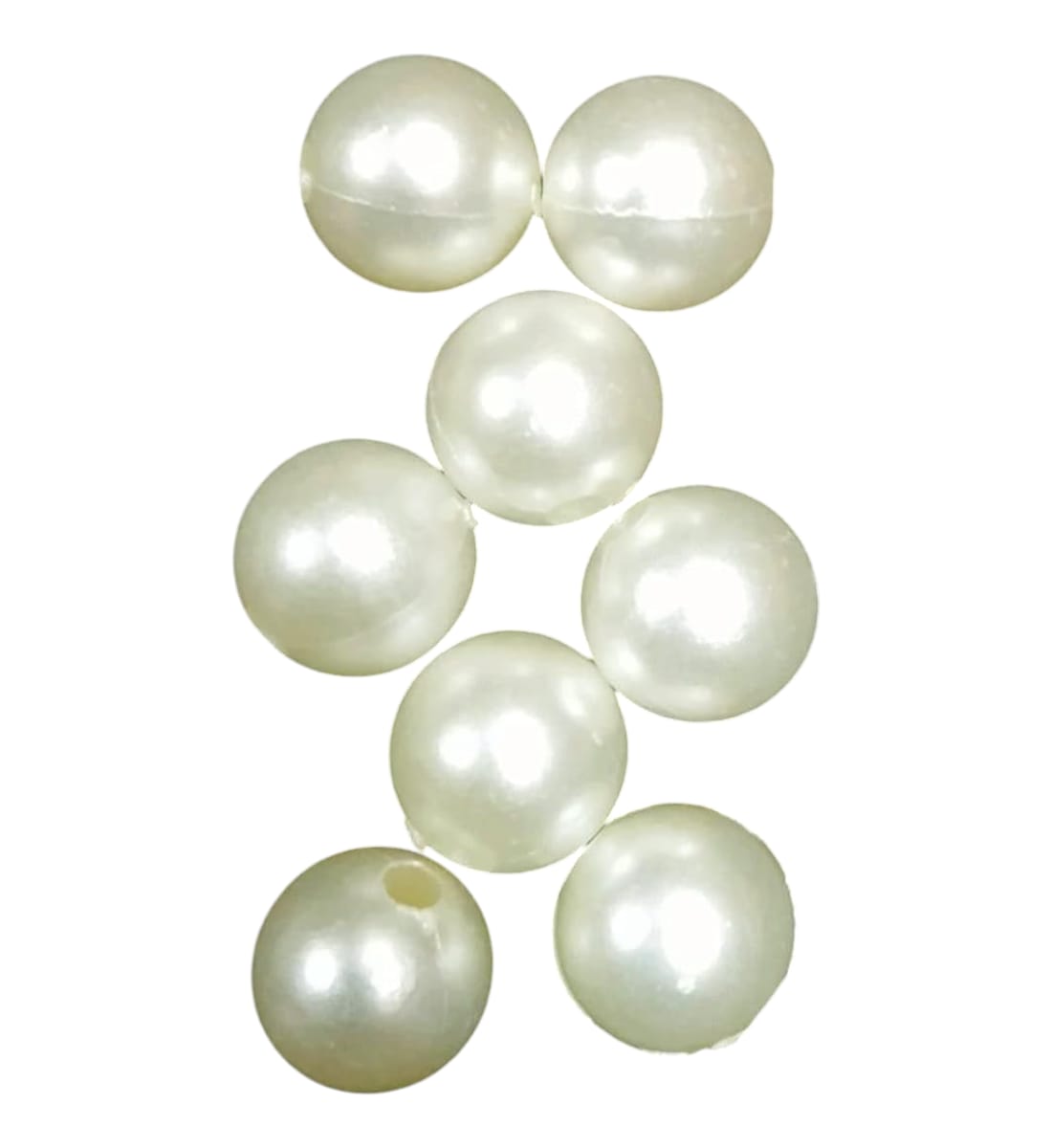 White Pearl Beads for Crafts – 2 Sizes, 12 Packets (Approx. 296 Pcs) | Round Beads with Holes for Jewelry Making, Bracelets, Necklaces & DIY Decoration view 2