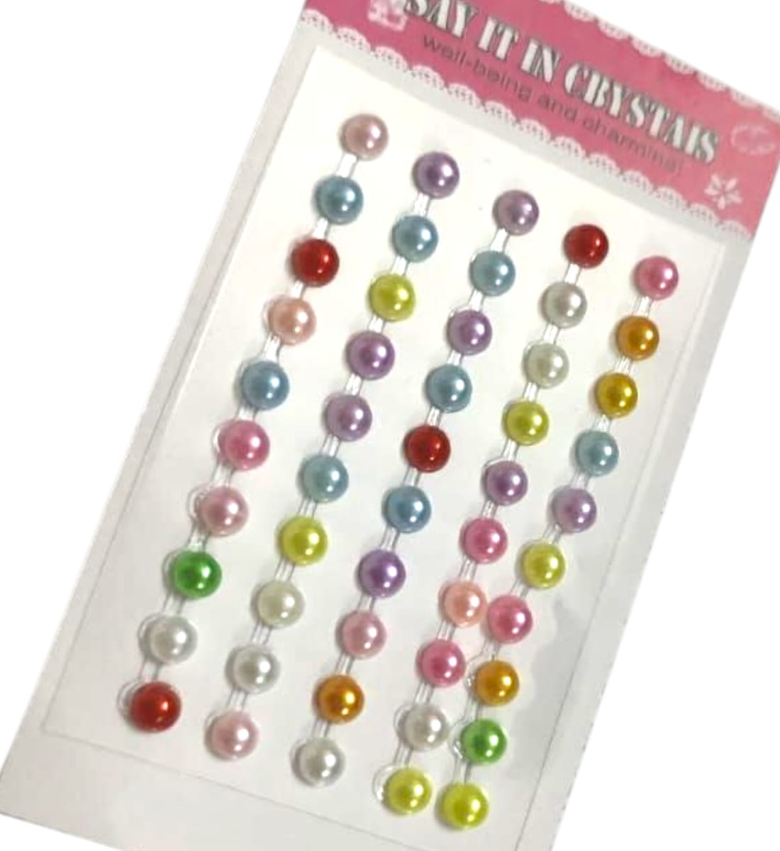 Multicolor Round Flat Back Coloured Pearls Crystal Stickers Self Adhesive  – 1008 Pcs (12 Packs), Say It In Crystals for DIY Crafts, Scrapbooking, Decoration view 2