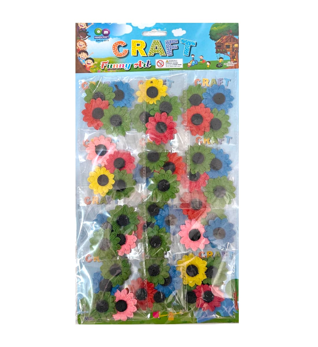 Handicraft Calendula Flower – 48 Pcs in 1 Sheet | Palm Material | Multicolour Floral Decoration for Home, Office, Events & Gifting view 2