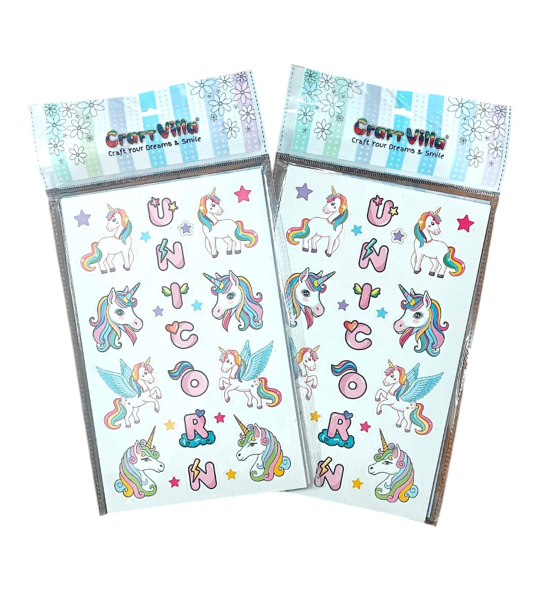 CraftVilla Unicorn Stickers – 25 Pcs Self-Adhesive Stickers for Kids, Crafts & Decorations (Pack of 2) view 2