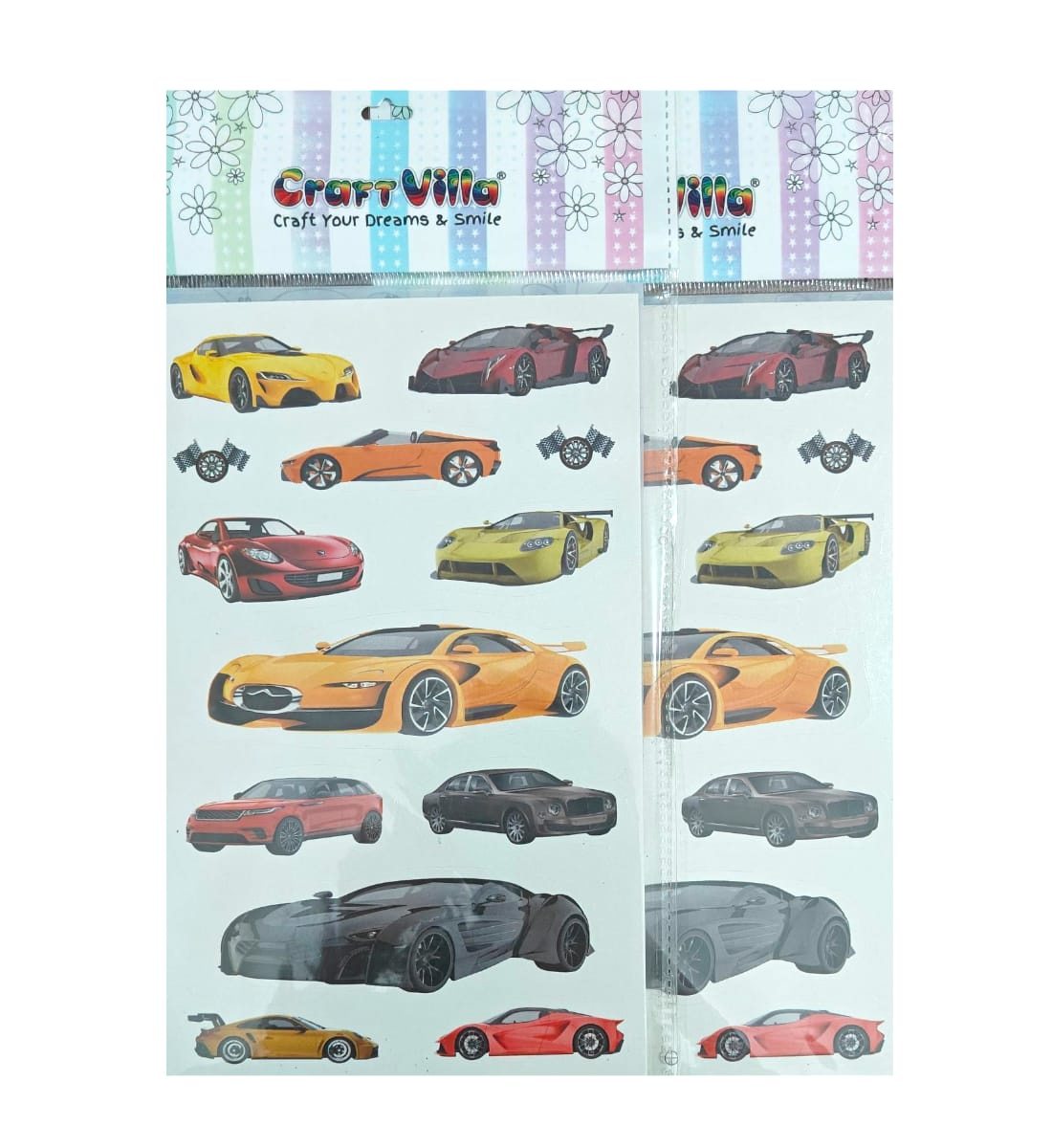 CraftVilla Car Stickers – Multicolor Self-Adhesive Car Stickers for Kids, Crafts & Decorations (Pack of 2) view 2