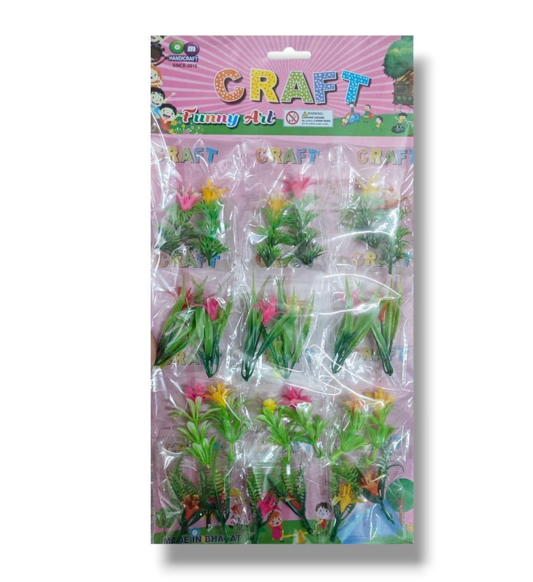 Fancy Artificial Mini Plastic Flowers Set | 24 Pieces | Multicolor Craft Plants for School Projects, 3D Models & Home Decoration view 2