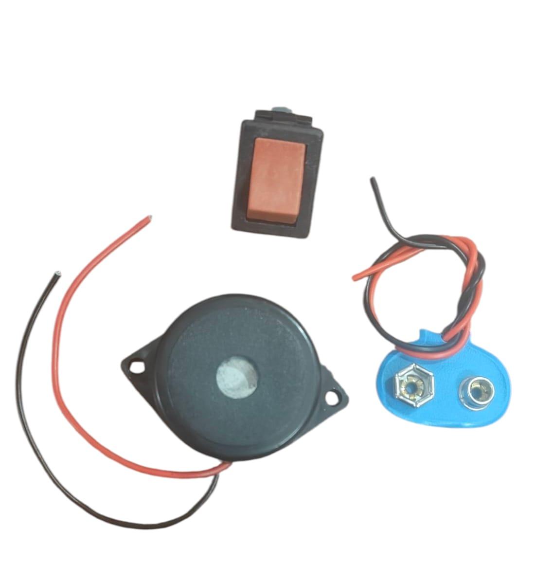 DC Big Buzzer with Small Enclosed Piezo Electronic Buzzer Alarm 95dB with Wires, Battery Connector & Switch | Pack of 2 | Science Project & Hobby Kit view 2