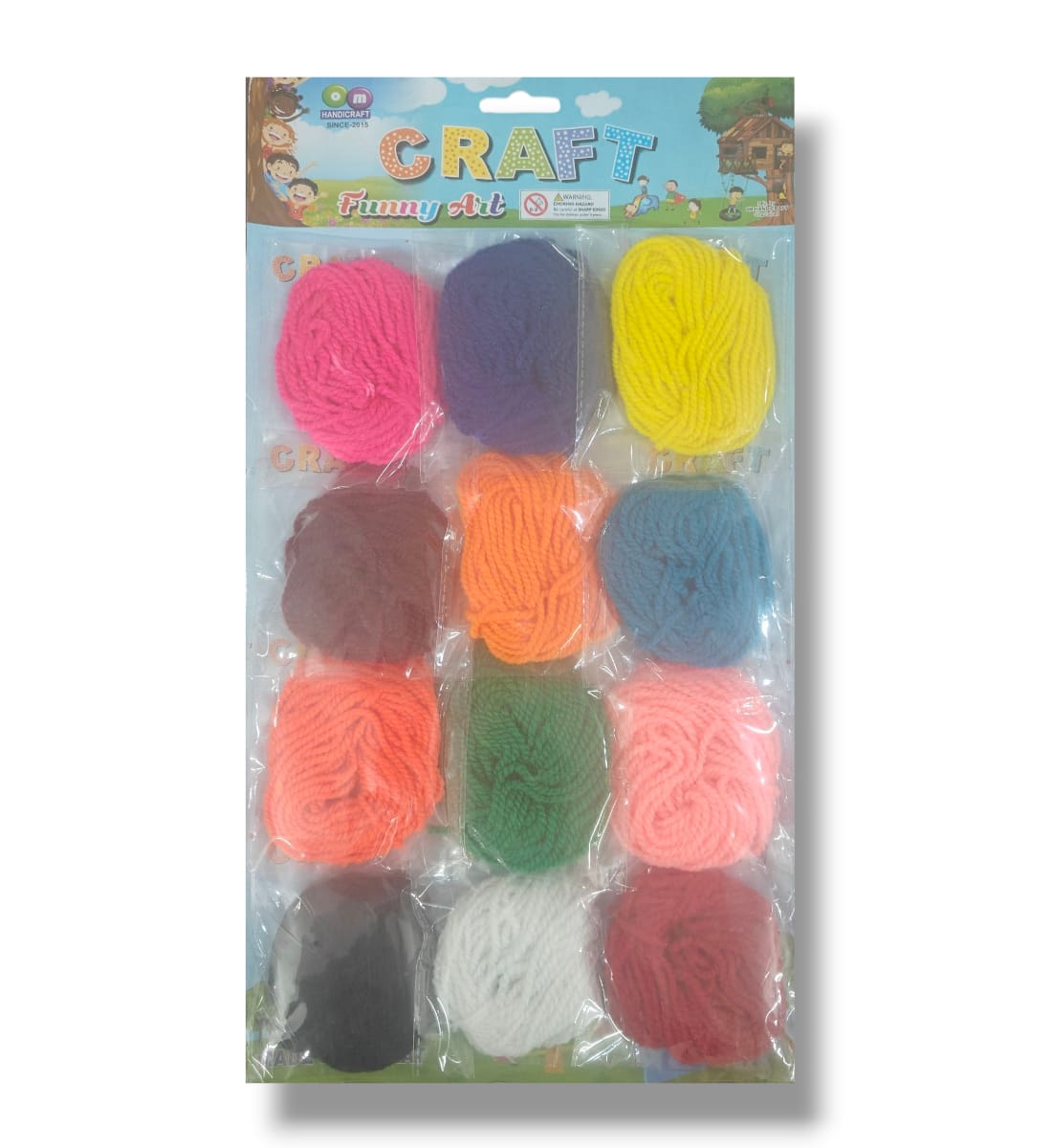 Multicolor Wool Yarn Craft Material | Premium Quality Wool Threads for Knitting, Crocheting & Art Projects | Pack of 12 view 2