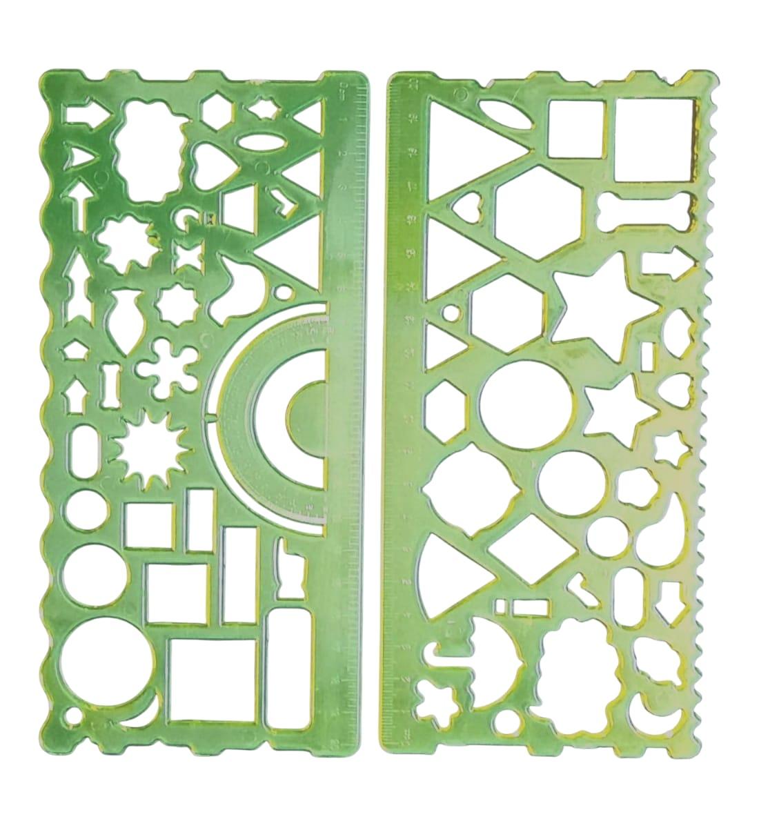 Spirograph Geometric Drawing Ruler Set (Set of 2) | Multishape Geometrical Drafting Tool for Kids & Students | Multicolor Plastic (21×10 cm) view 2