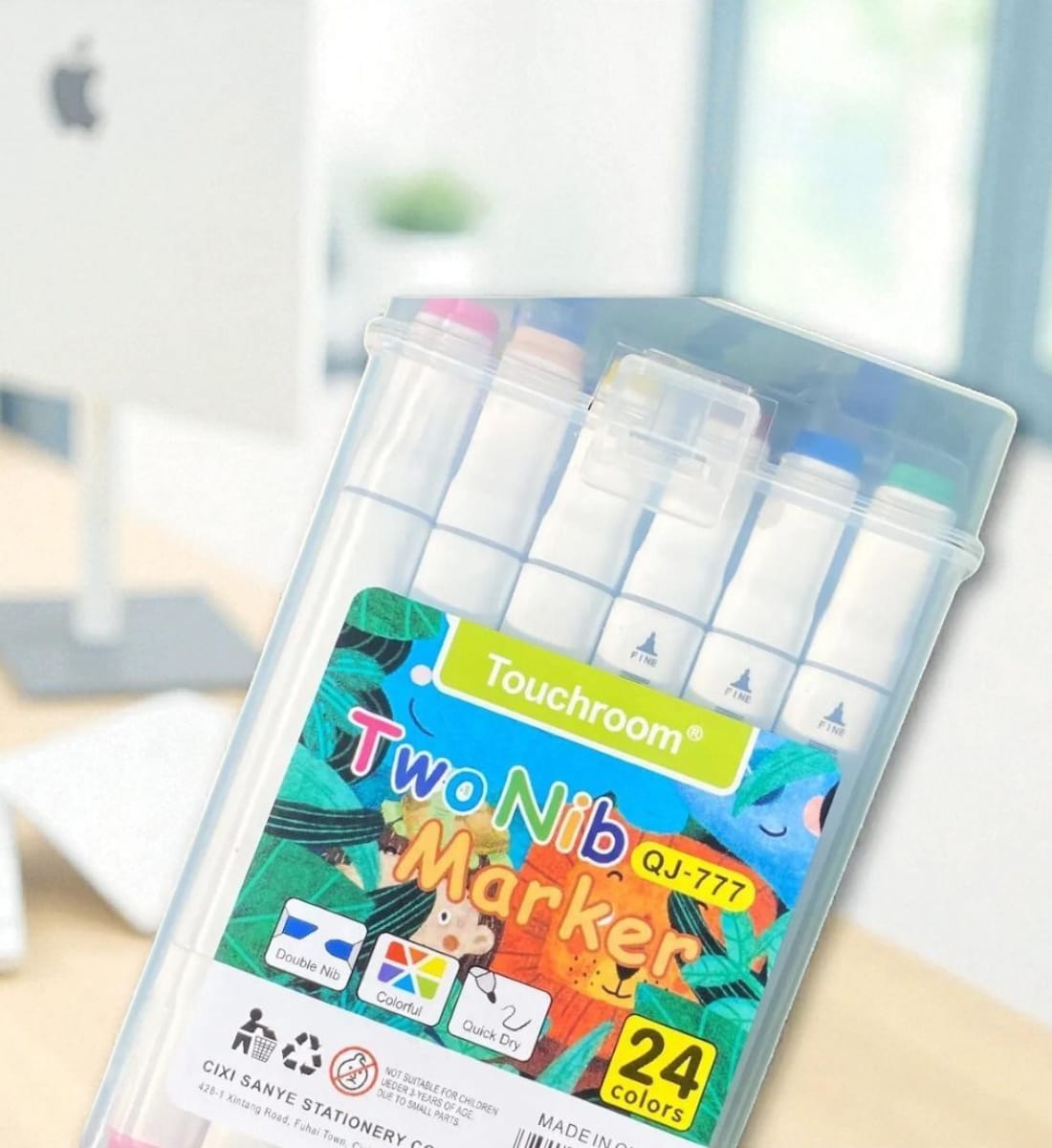 Touchmaker Dual Tip Coloring Pens – 24 Color Set | Smudge-Proof Art Markers with Broad & Fine Tips | For Drawing, Sketching, Lettering & Craft view 2