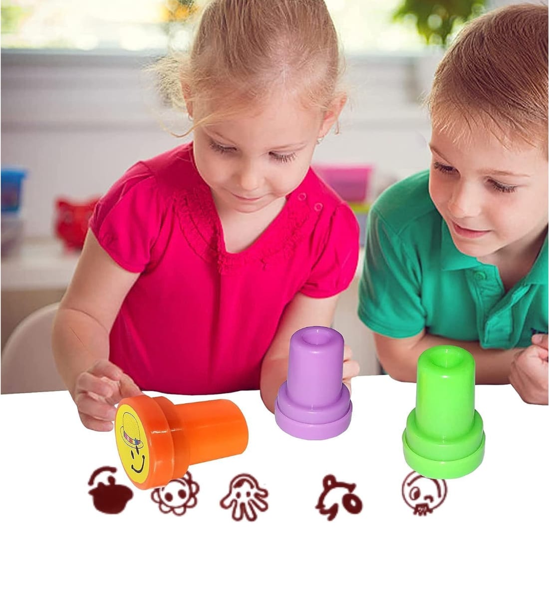 Smiley Stamps for Kids – Set of 10 Packs (Each Pack Includes Fun Emoji Stamps) | Perfect for Birthday Return Gifts, Scrapbooks & School Supplies view 2