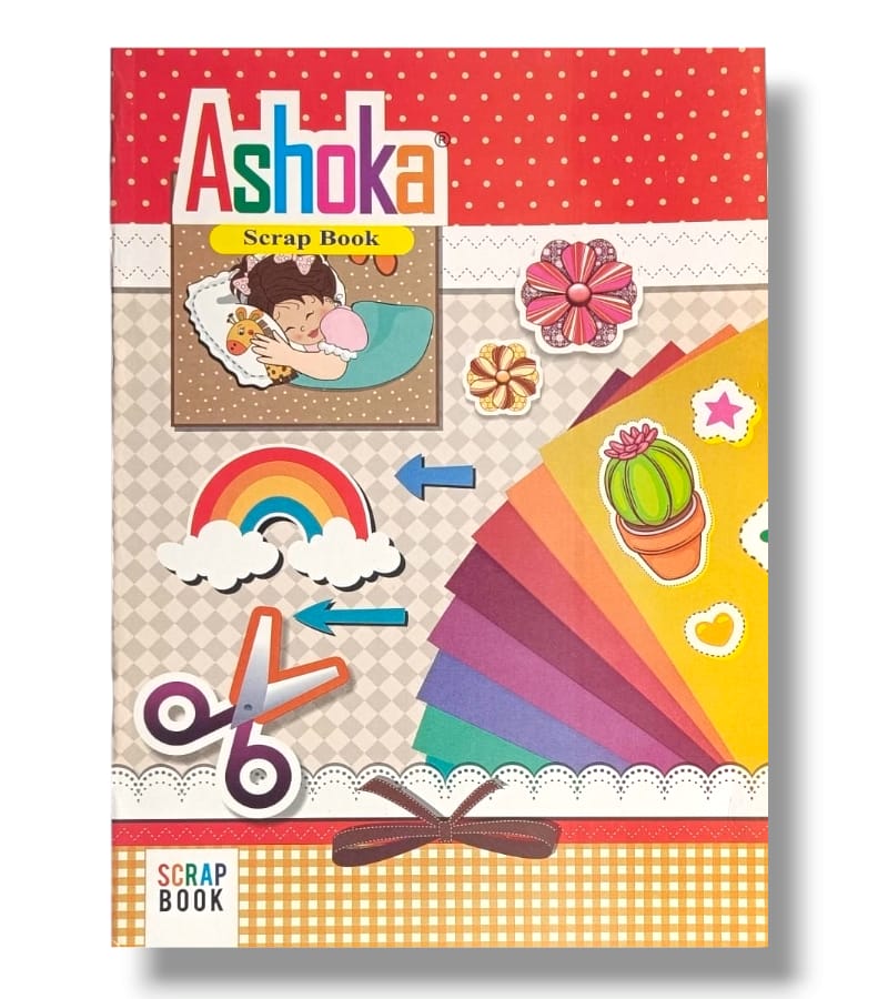 Ashoka Scrapbook for Kids | 14 Multicolour Pages | A4 Size Approx | Unruled Colorful Paper Sheets for Projects, School, DIY Art and Craft view 2
