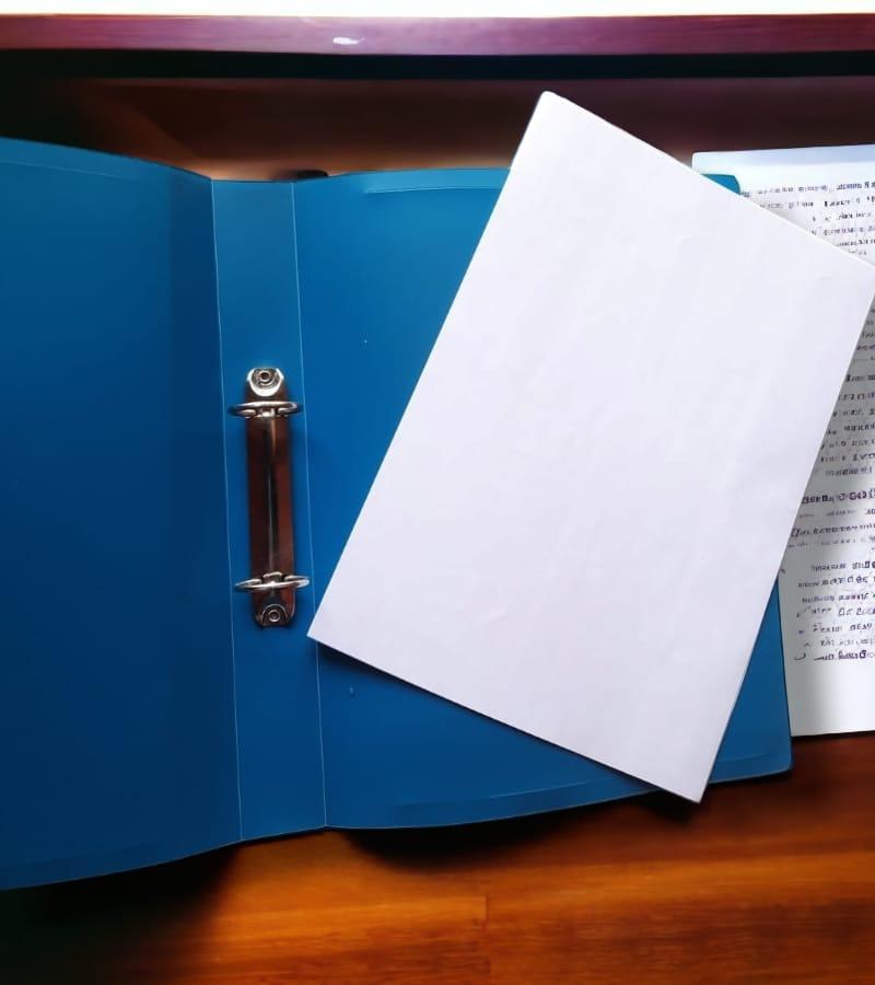 Simple Ring Binder Plastic Box File -A4 Size | File for Certificates and Documents (Pack of 1, Blue) view 2