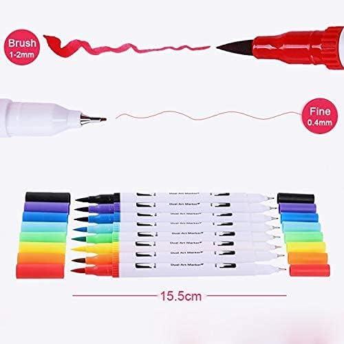 Dual Tip Water Based Brush pen, Art Marker, Fine liners, Sketching, Drawing, Coloring Book, 12 Shades view 2