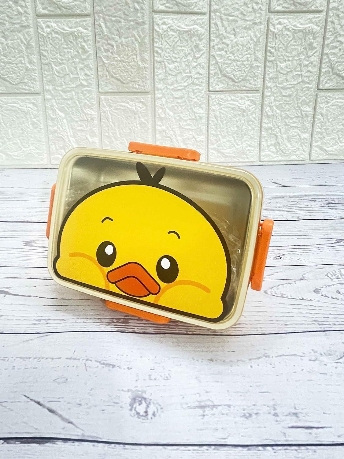 Leakproof 700ml Stainless Steel Lunch Box for Kids with Soup Bowl & Cutlery, Yellow view 2