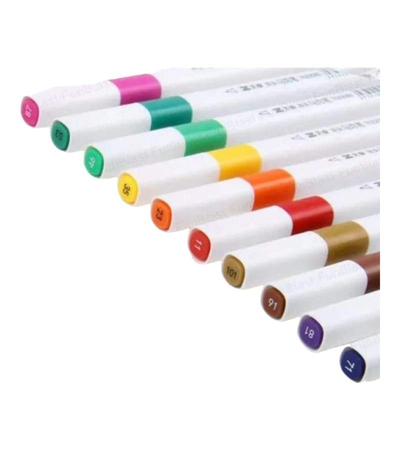 Double Tip Highlighters | Set of 12 Double Sided Pens | Fine Grip Marker | Thin & Thick Tip - Assorted Colors view 2