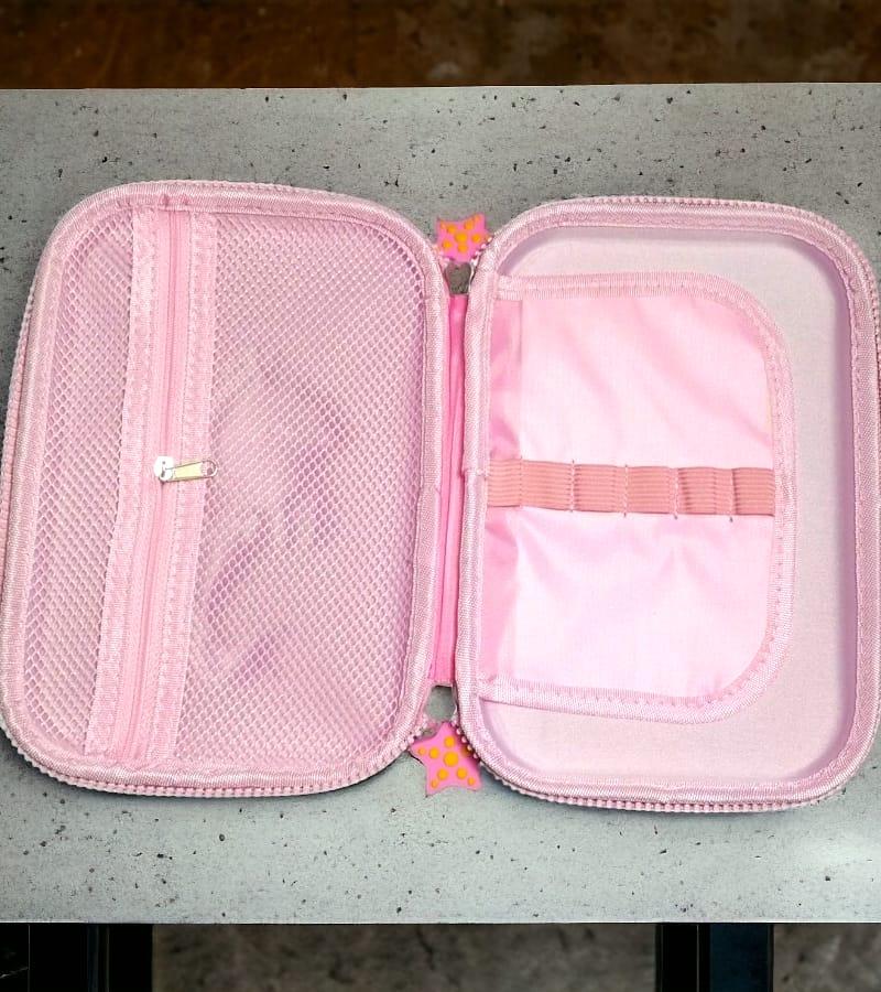 Mermaid Large Size Pencil Case | Zipper Closure Pouch | 3D Embossed EVA Pencil Box (Set of 1, Pink) view 2