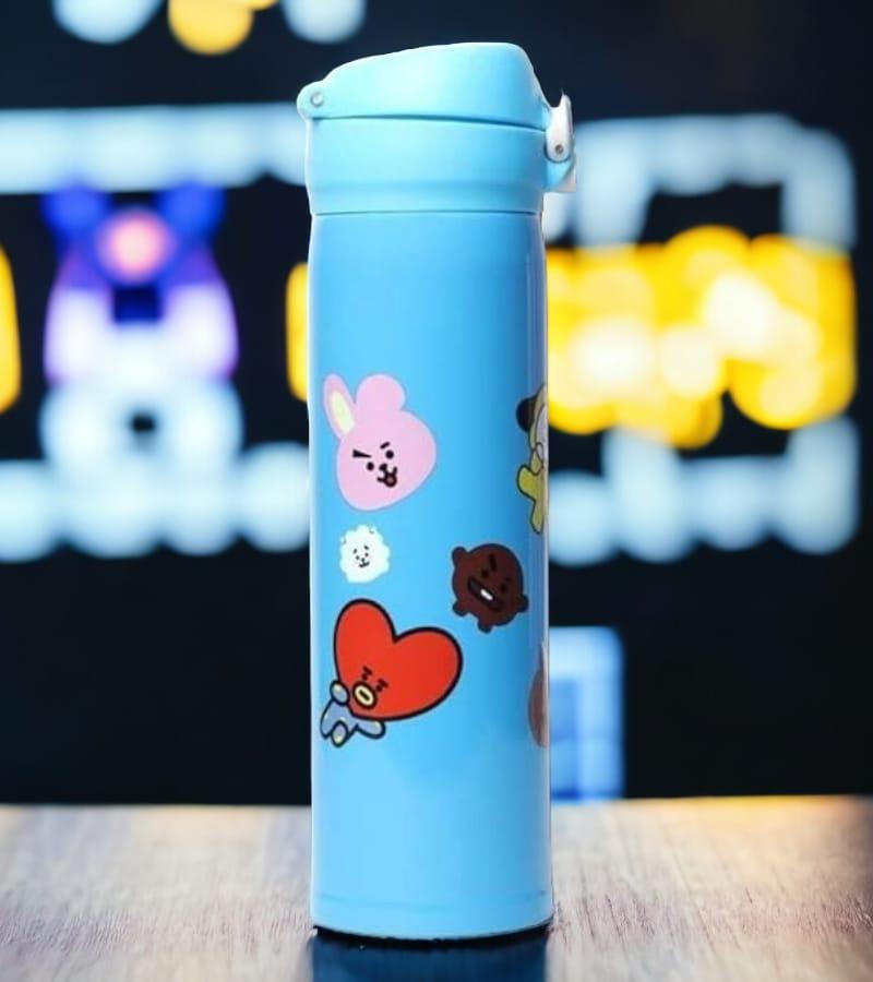 Stainless Steel BTS Army Sipper Round Shape Theme/Water Bottle/Insulated Bottle for Office/School 500 ml (BTS Army Blue) view 2
