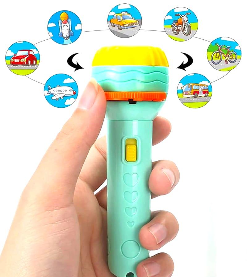 Mini Projector 6 Slides 48 Patterns Flashlight Torch | Education Learning Night Light Torch (Multicolor, Pack of 1) view 2