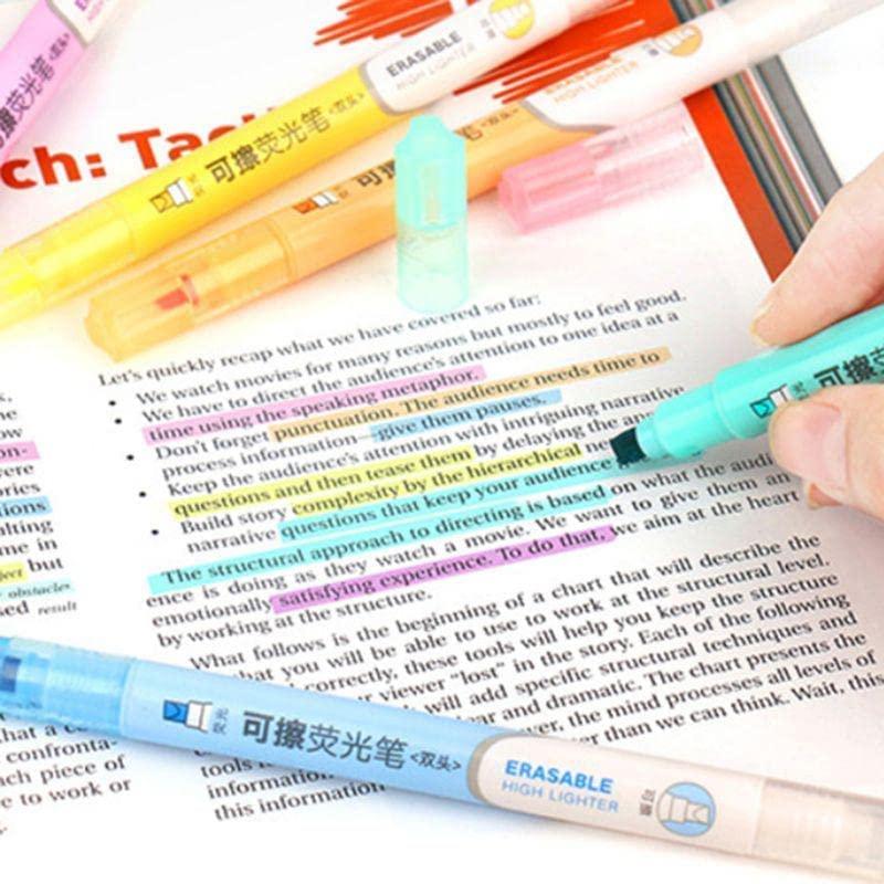 Erasable Highlighters | Markers Set Of 6 Pastel Shades | Chisel Tip Fine Grip Marker Pen - Multi-color view 4