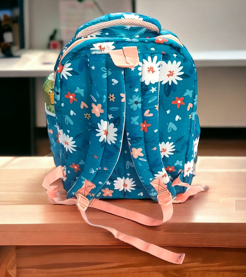 Angel Print School Bag with 4 compartments - School Backpack for Boys & Girls (Size: 18 * 14 Inch, Multicolor) view 3