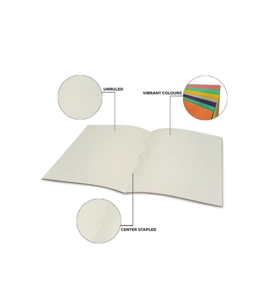 Classmate Scrapbook for Kids 28cm x 22cm - 32 Pages, Unruled Colorful Paper Sheets for Projects, School, DIY Art and Craft view 3