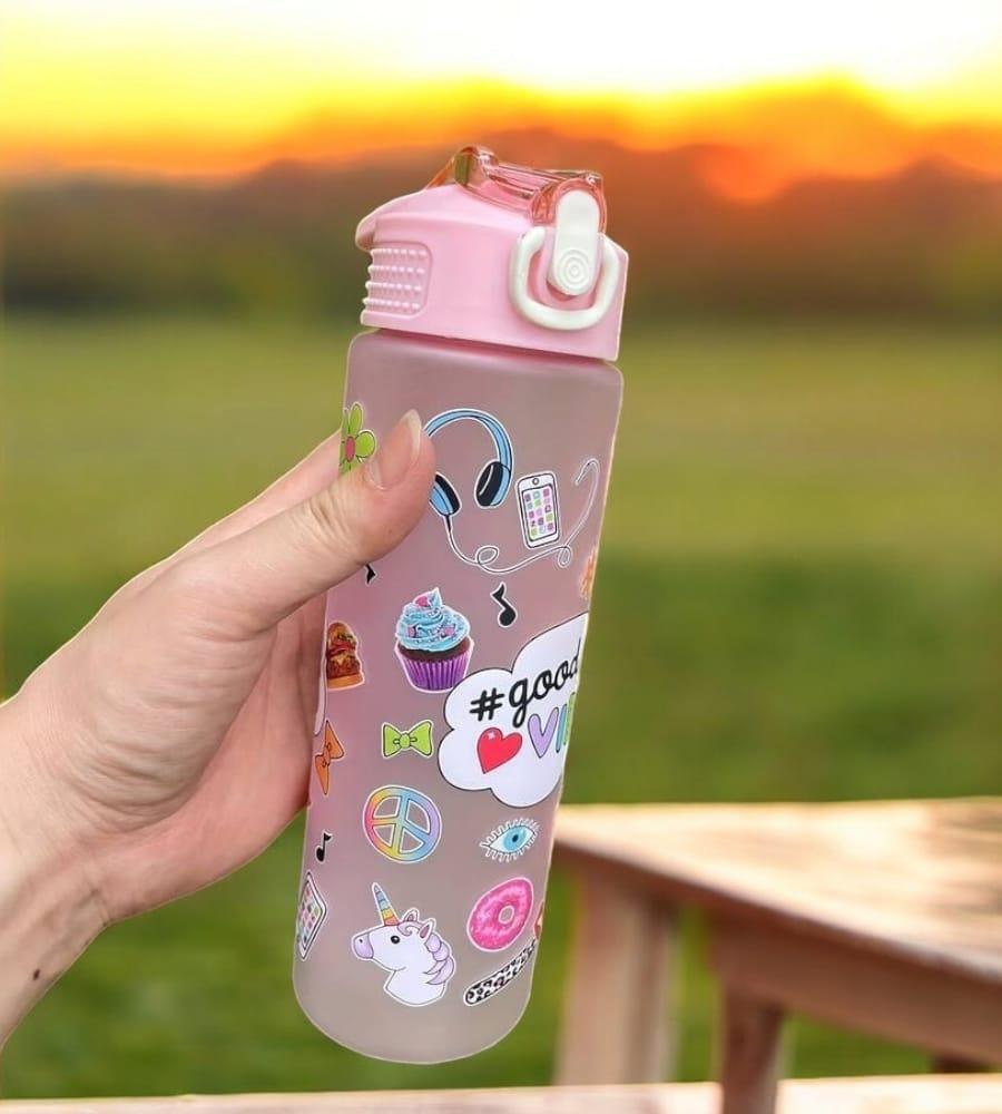 800 ML Sports Water Bottle for Kids - Printed, Leak Proof Flip Top Lid, Dishwasher Safe, Random Color view 3