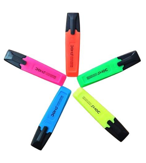 Doms Highlighter Set of 5 Assorted Ink Colours| Illuminate your thoughts| Useful in daily use at Home, School & Office view 3