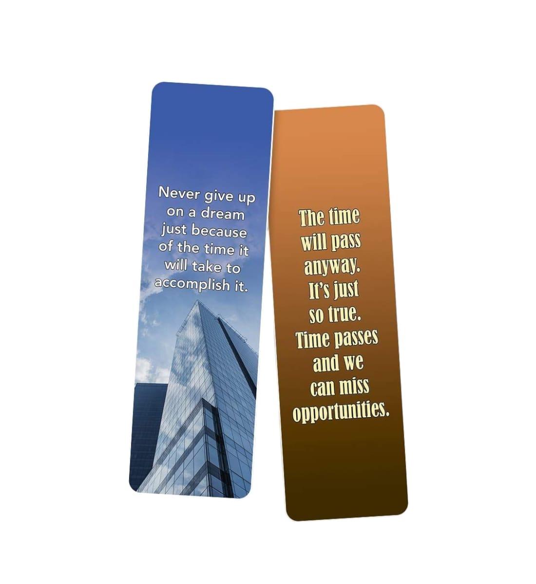 Motivational Bookmarks Set of 10 | Double-Sided Printed Inspirational Quotes | Gift for Readers, Students & Teachers | 6 x 2 inch view 3