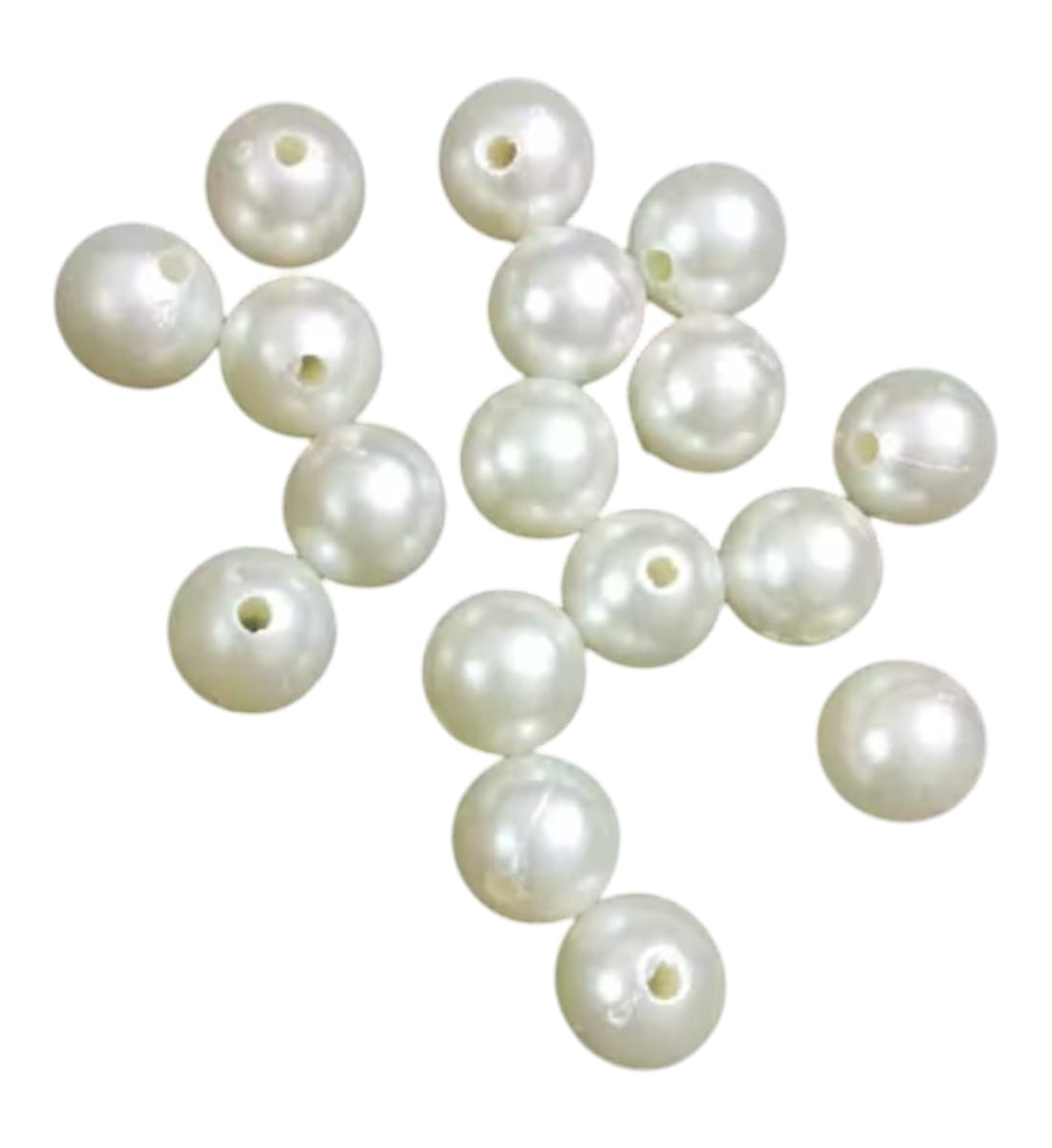 White Pearl Beads for Crafts – 2 Sizes, 12 Packets (Approx. 296 Pcs) | Round Beads with Holes for Jewelry Making, Bracelets, Necklaces & DIY Decoration view 3