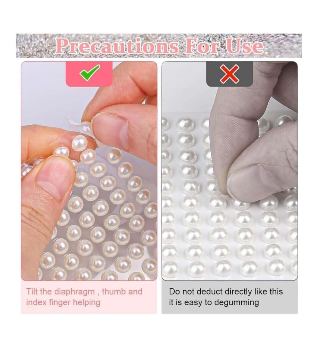 White Pearl Stone Sticker 1 Sheet – 135 Pcs (4mm) | Crystal Beads Sticker for Art & Craft, Scrapbook, DIY, Decorations | Scratch-Resistant, Peel & Stick view 3