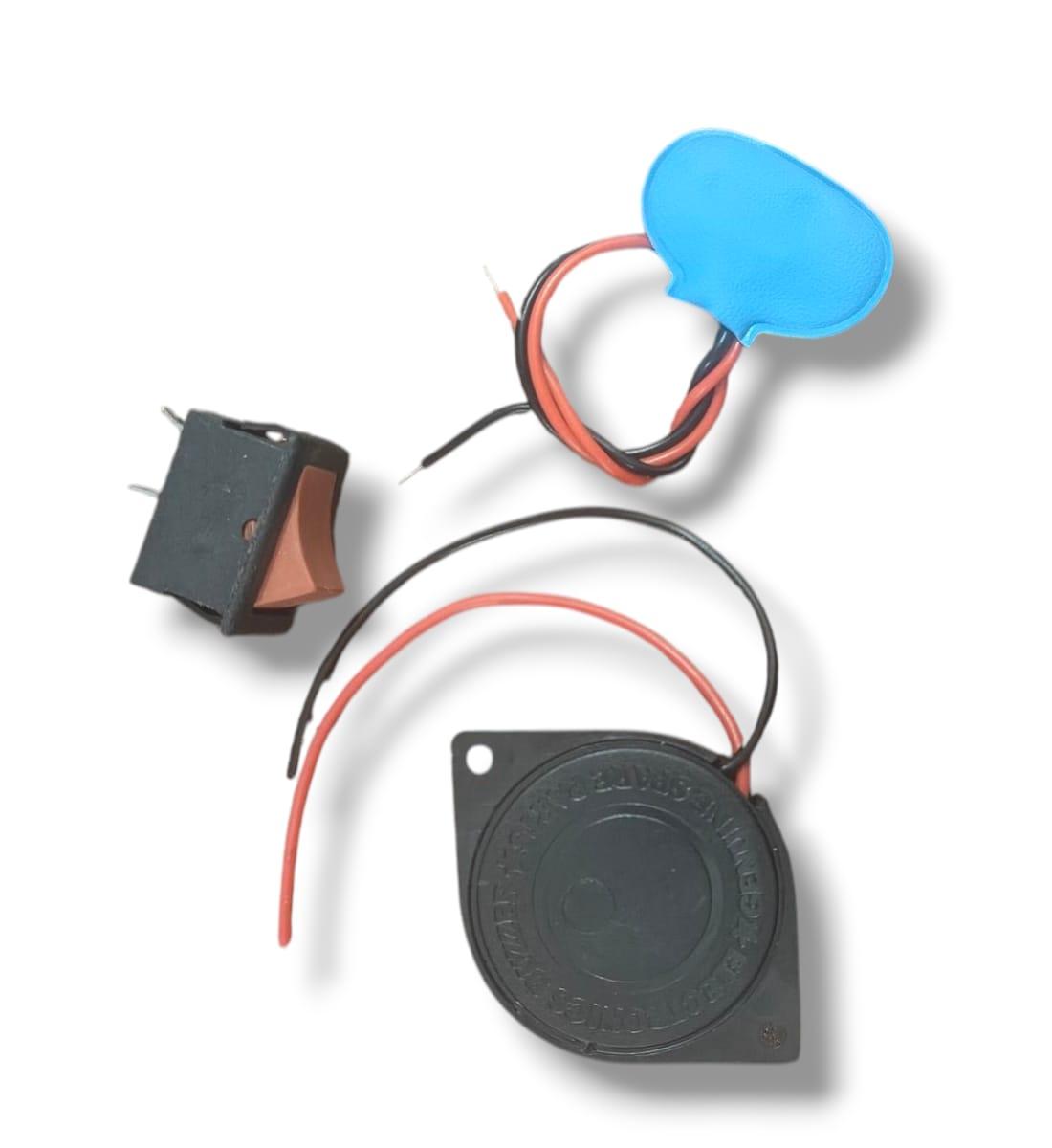 DC Big Buzzer with Small Enclosed Piezo Electronic Buzzer Alarm 95dB with Wires, Battery Connector & Switch | Pack of 2 | Science Project & Hobby Kit view 3