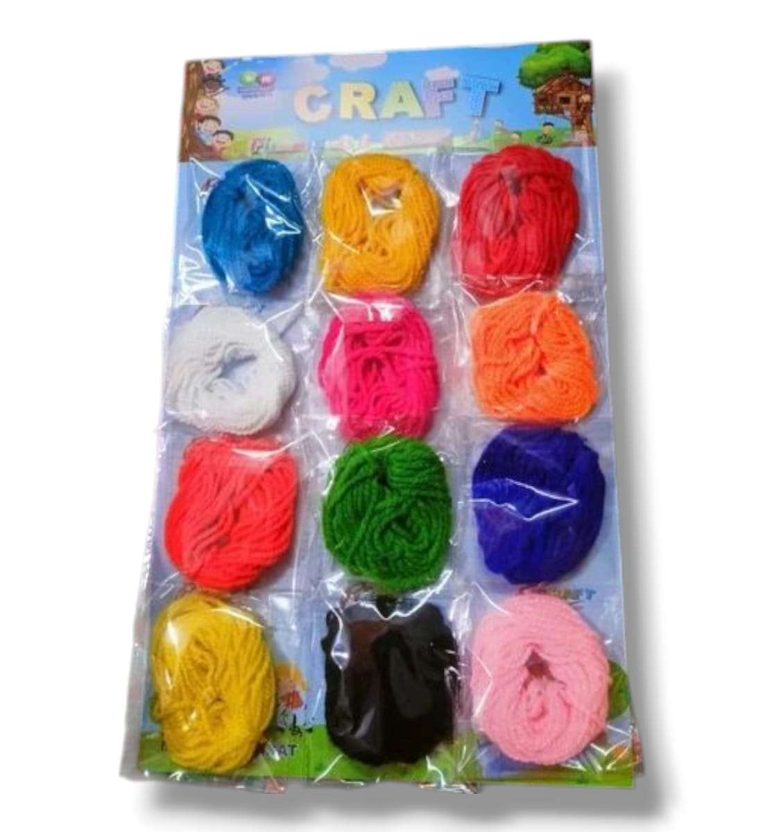 Multicolor Wool Yarn Craft Material | Premium Quality Wool Threads for Knitting, Crocheting & Art Projects | Pack of 12 view 3