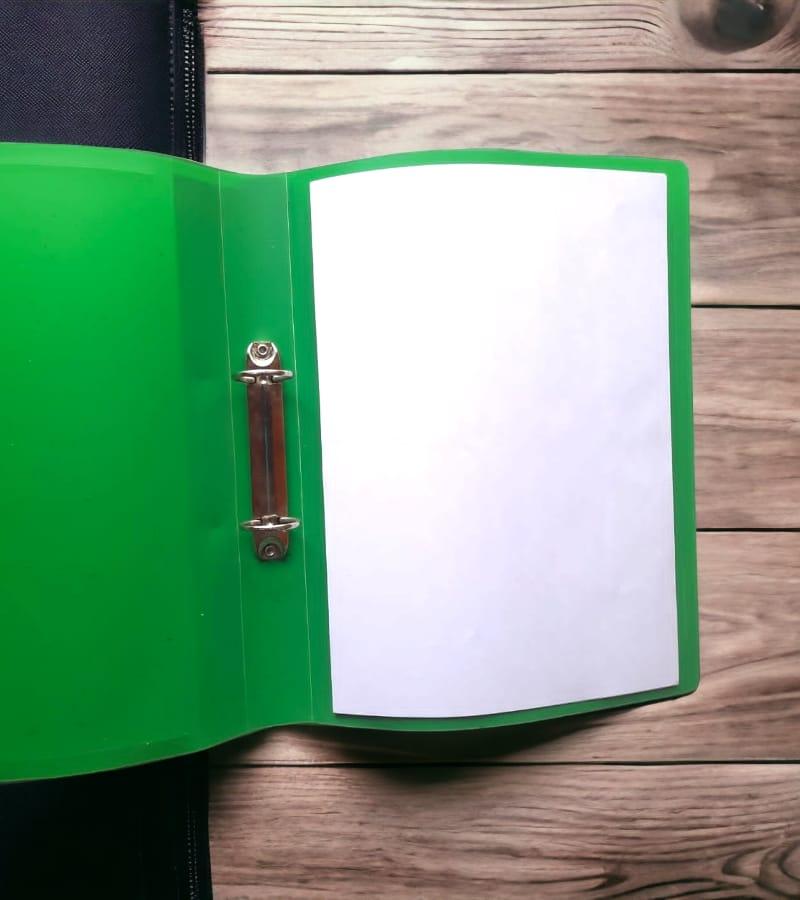 Simple Ring Binder Plastic Box File -A4 Size | File for Certificates and Documents (Pack of 1, Green) view 3