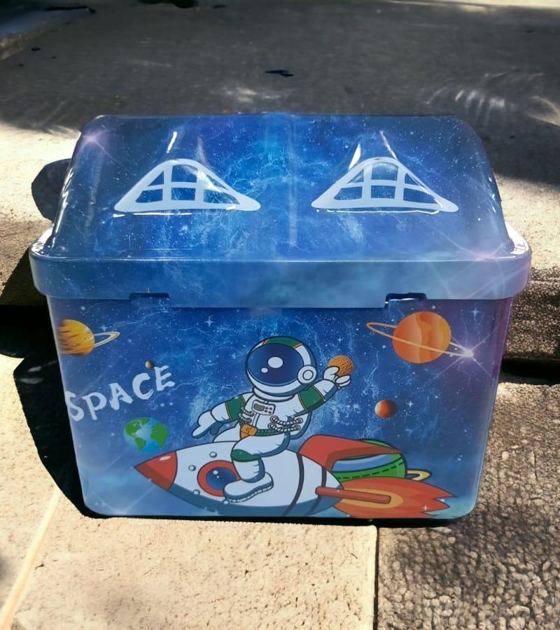 Money Saver Kids Money Bank - Gullak - Saving Bank Space Print for Boys/Girls - Kids Hut Shaped Blue Color (1 pc) view 4