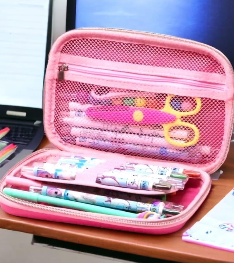 Multipurpose Stylish Unicorn Print Large Capacity Pencil Case, Pen & Pencil Pouch Supplies for Kids, Pouch for Girls (Dream Unicorn, Purple) view 3